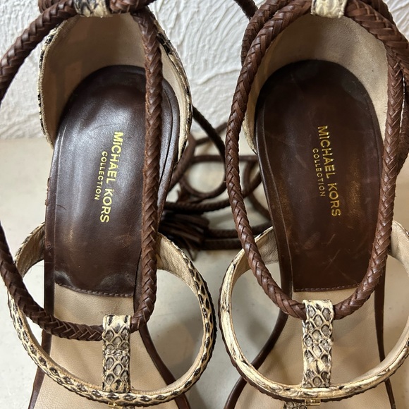 Michael Kors Snake Valera Ankle-Wrap Sandals Ladies size 8 - Picture 3 of 5
